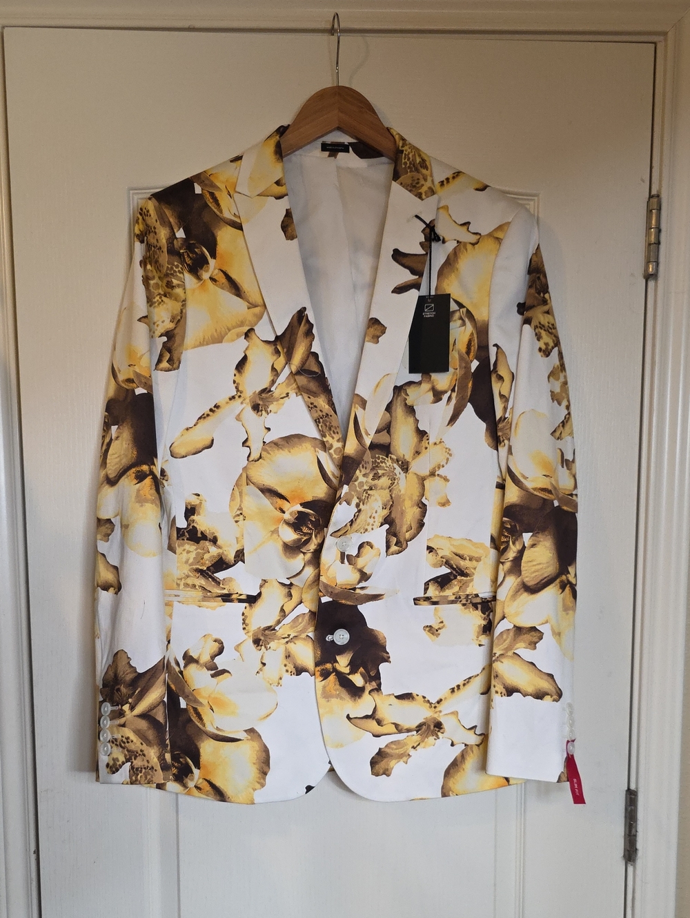 JF J.Ferrar Cotton Mens Floral Stretch Fabric Slim Fit Sport Coat blazer